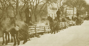 Hauling logs Steinbach Main Street ca.1928