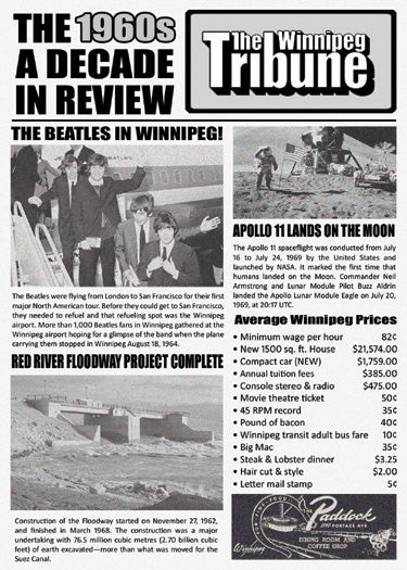 The Winnipeg Tribune 1960s Nostalgic Birthday
