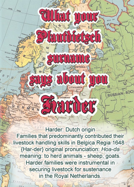 Harder - What your Plautdietsch surname says about you