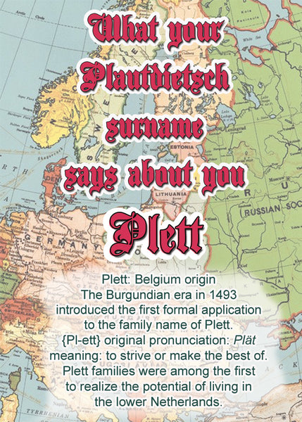 Plett - What your Plautdietsch surname says about you