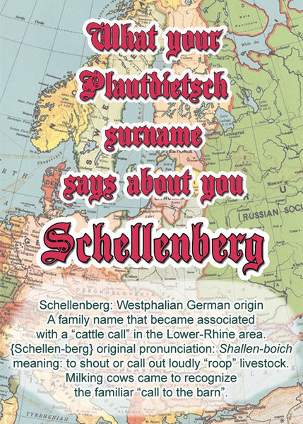 Schellenberg - What your Plautdietsch surname says about you