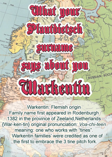 Warkentin - What your Plautdietsch surname says about you