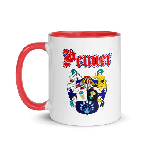 Penner Family Crest Ceramic Mug With Inside Color Accent