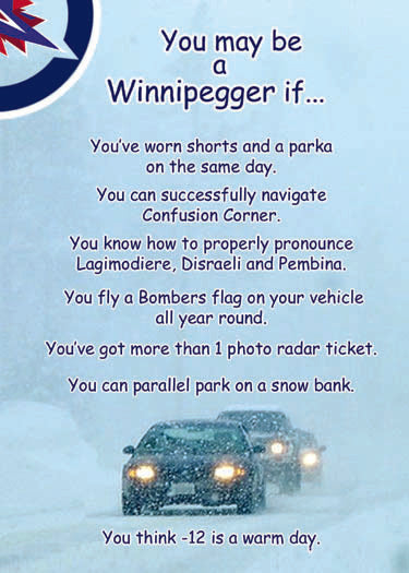 You May Be A Winnipegger If - Fun Birthday Card