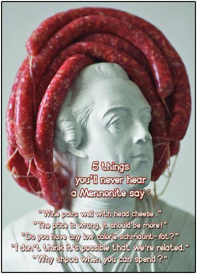 5 Things You'll Never Hear A Mennonite Say - Funny Mennonite Birthday Card - ObaYo.ca