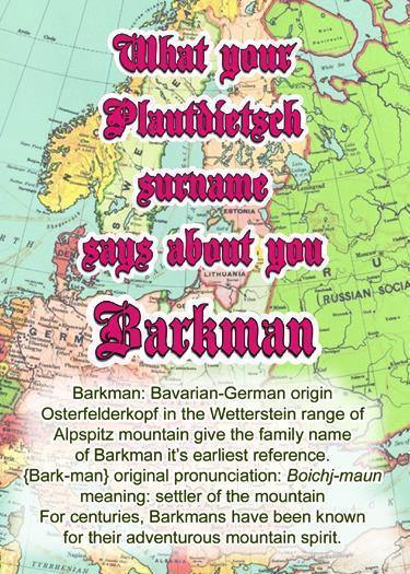 Barkman - What your Plautdietsch surname says about you - ObaYo.ca