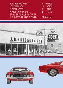 Cost of a Mustang Fun Birthday Greeting Card
