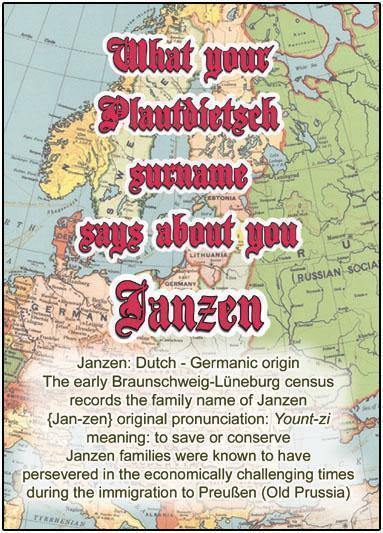 Janzen - What your Plautdietsch surname says about you - ObaYo.ca