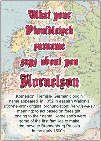 Kornelson - What your Plautdietsch surname says about you - ObaYo.ca