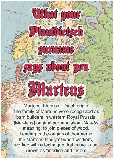 Martens - What your Plautdietsch surname says about you - ObaYo.ca