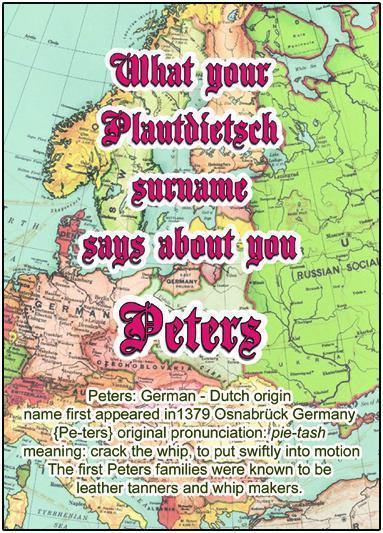 Peters - What your Plautdietsch surname says about you - ObaYo.ca