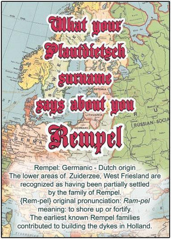 Rempel - What your Plautdietsch surname says about you - ObaYo.ca