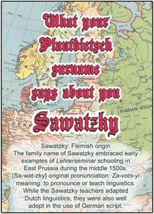 Sawatzky - What your Plautdietsch surname says about you - ObaYo.ca