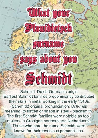 Schmidt - What your Plautdietsch surname says about you - ObaYo.ca