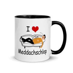 I Heart Meddachschlop Ceramic 11oz Mug With Inside Color Accent
