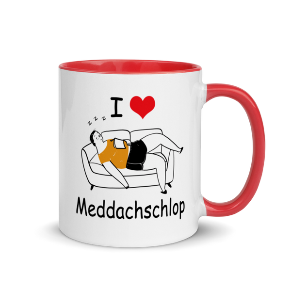 I Heart Meddachschlop Ceramic Mug With Inside Color Accent - ObaYo.ca